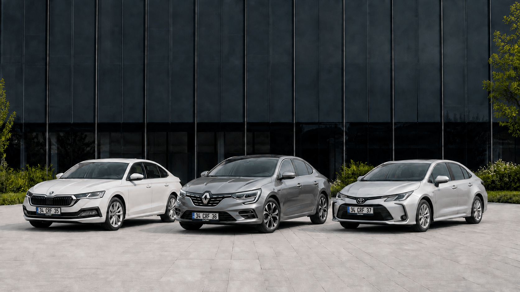 CarFlex logolu plakalı Renault Megane Sedan, temsili görsel